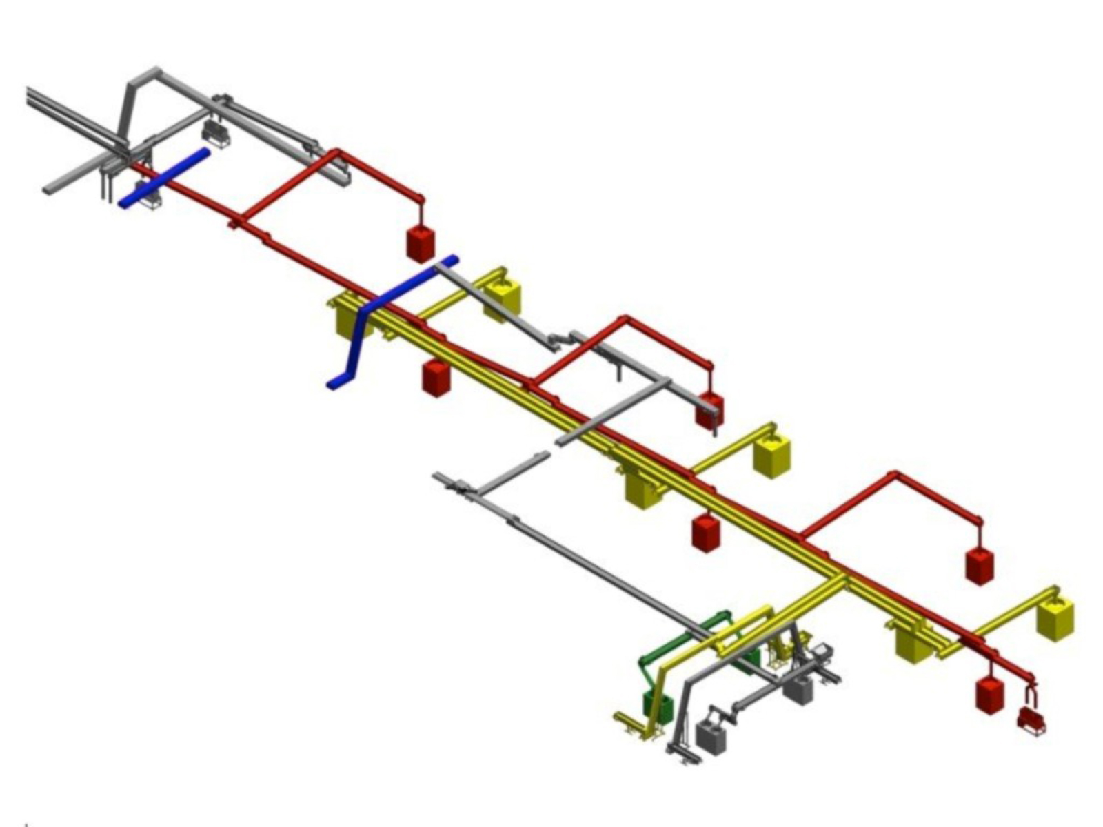 Ceiling conveyor system for system linking
