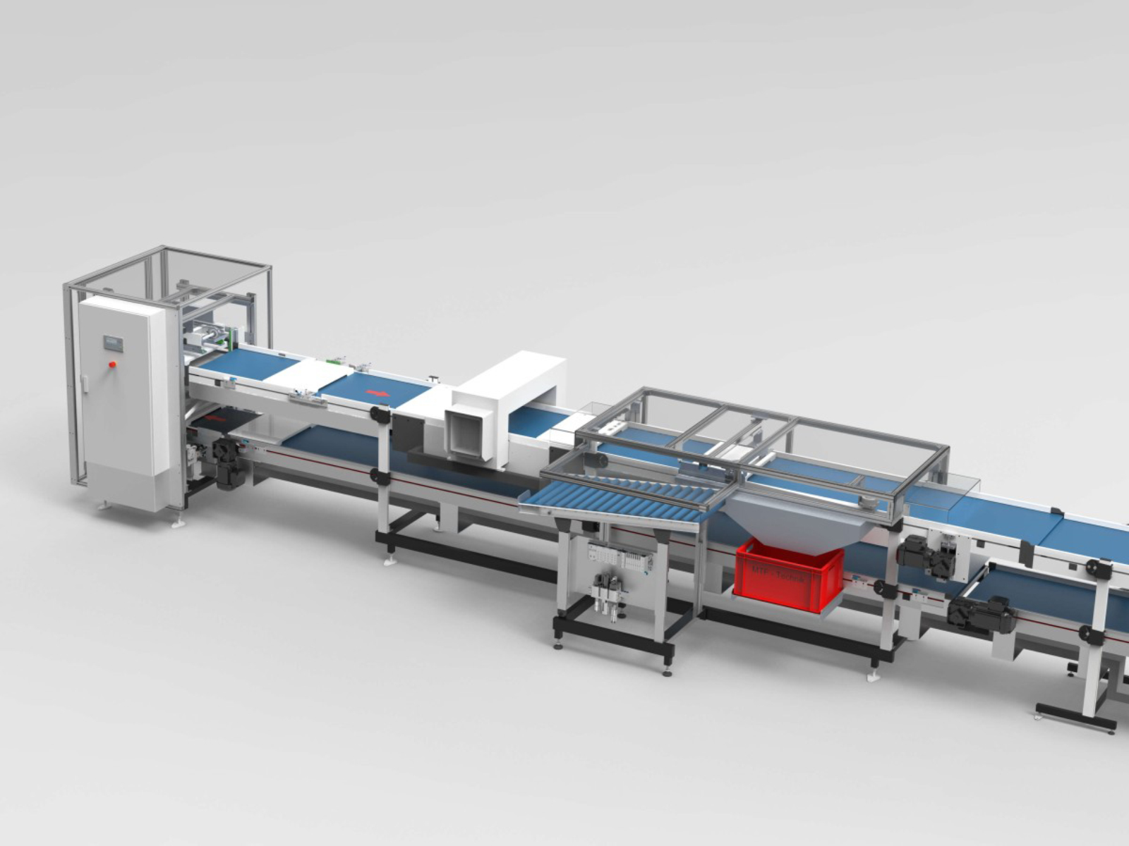 Handling von Trays an Schokoladenmaschine