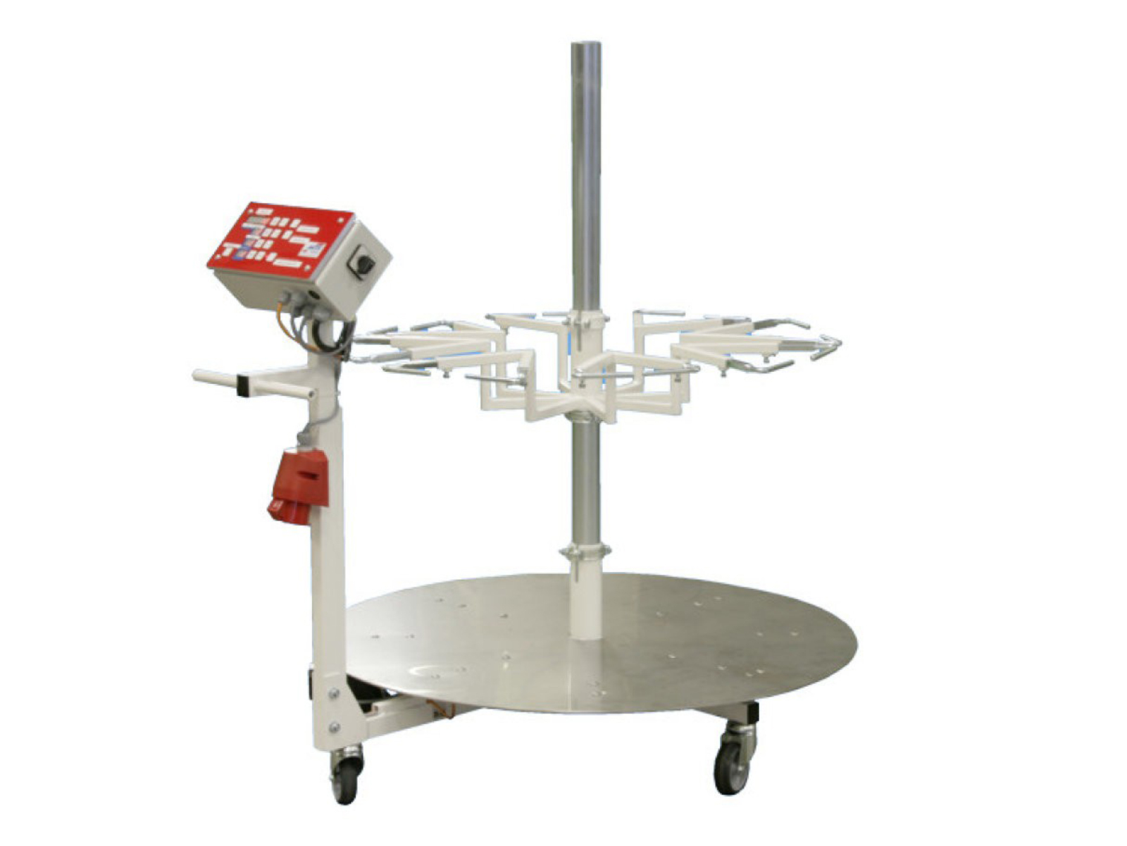 Carousel storage station in a cleanroom (pharmaceuticals)