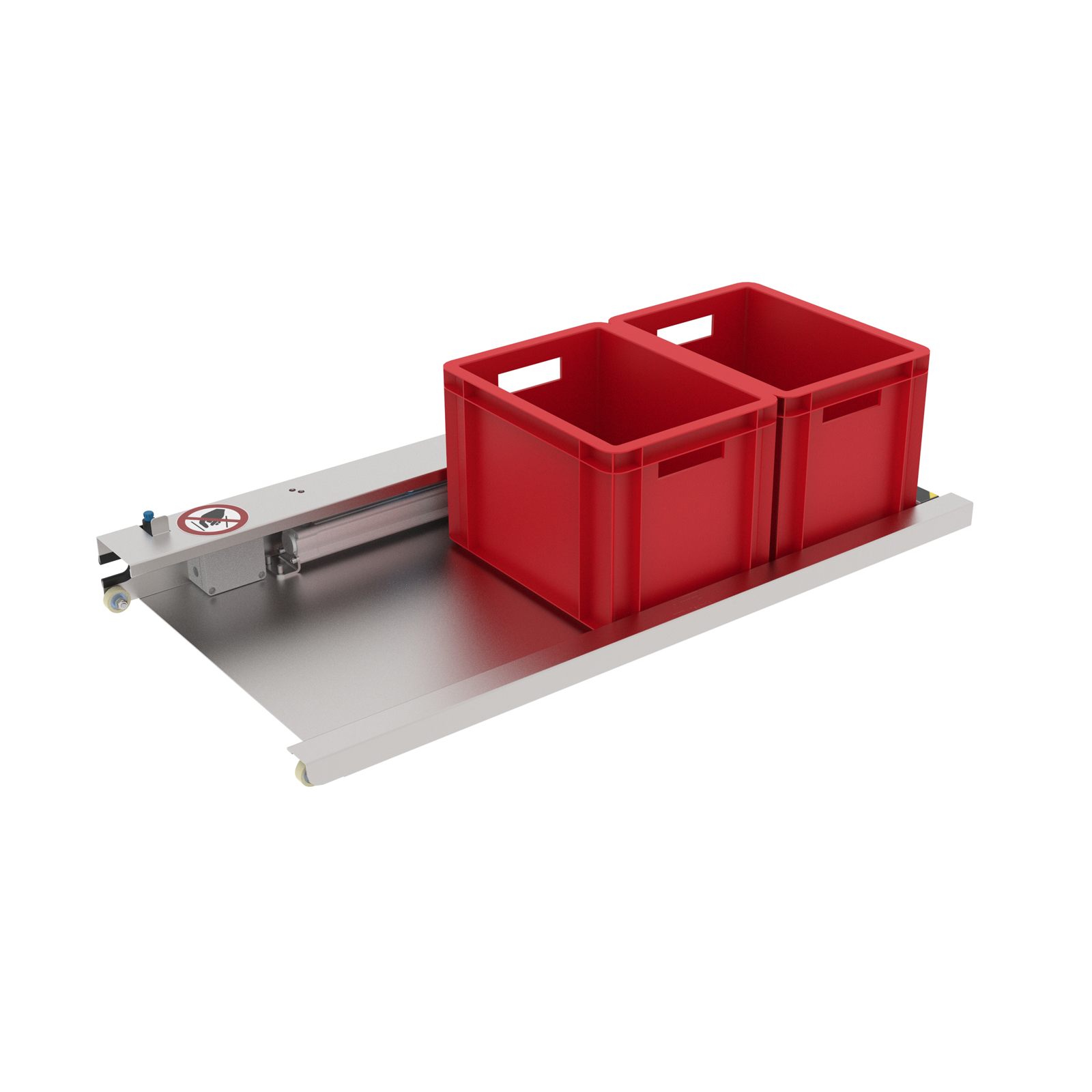 Pneumatic shifting unit with stainless steel sliding plate