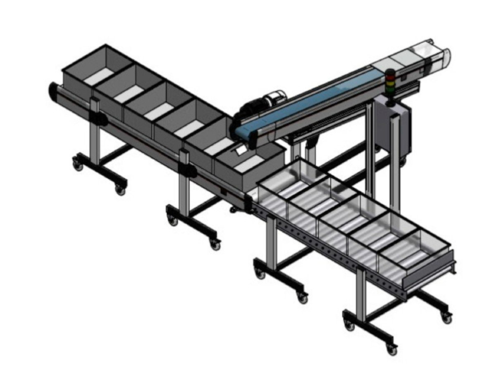 Buffer system for springs with roller conveyor